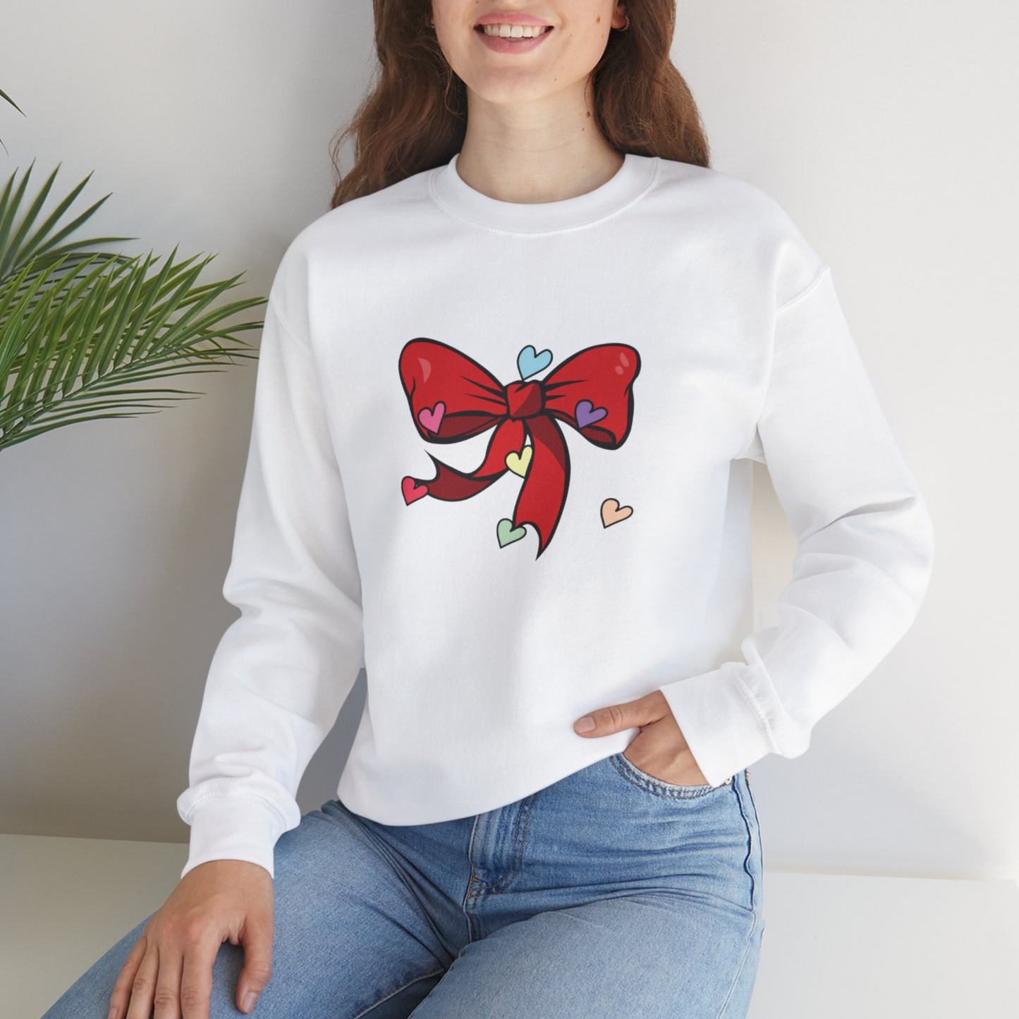 Coquette Bow Valentines Day Hearts Sweatshirt