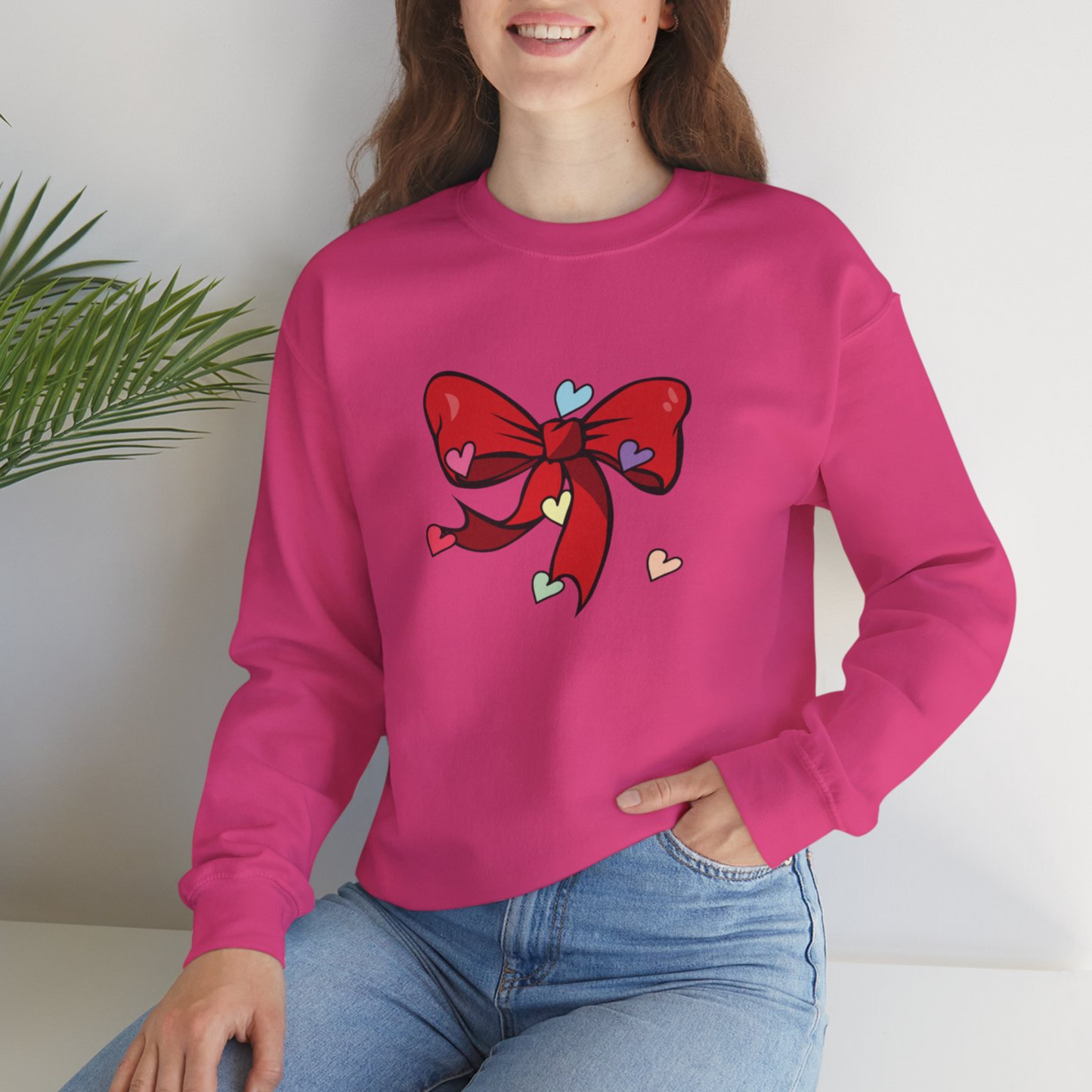 Coquette Bow Valentines Day Hearts Sweatshirt