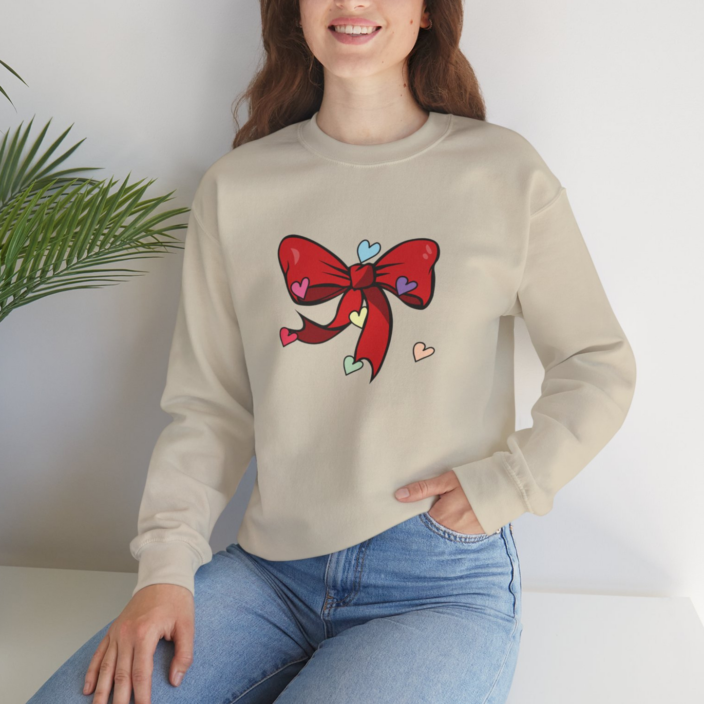 Coquette Bow Valentines Day Hearts Sweatshirt