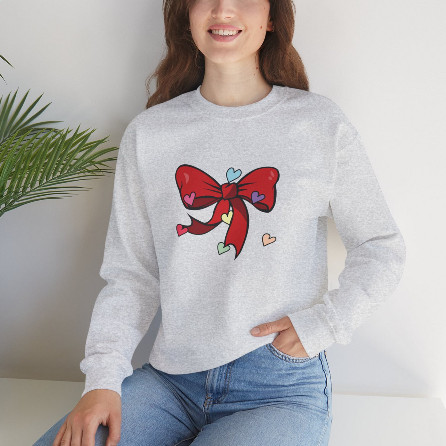 Coquette Bow Valentines Day Hearts Sweatshirt