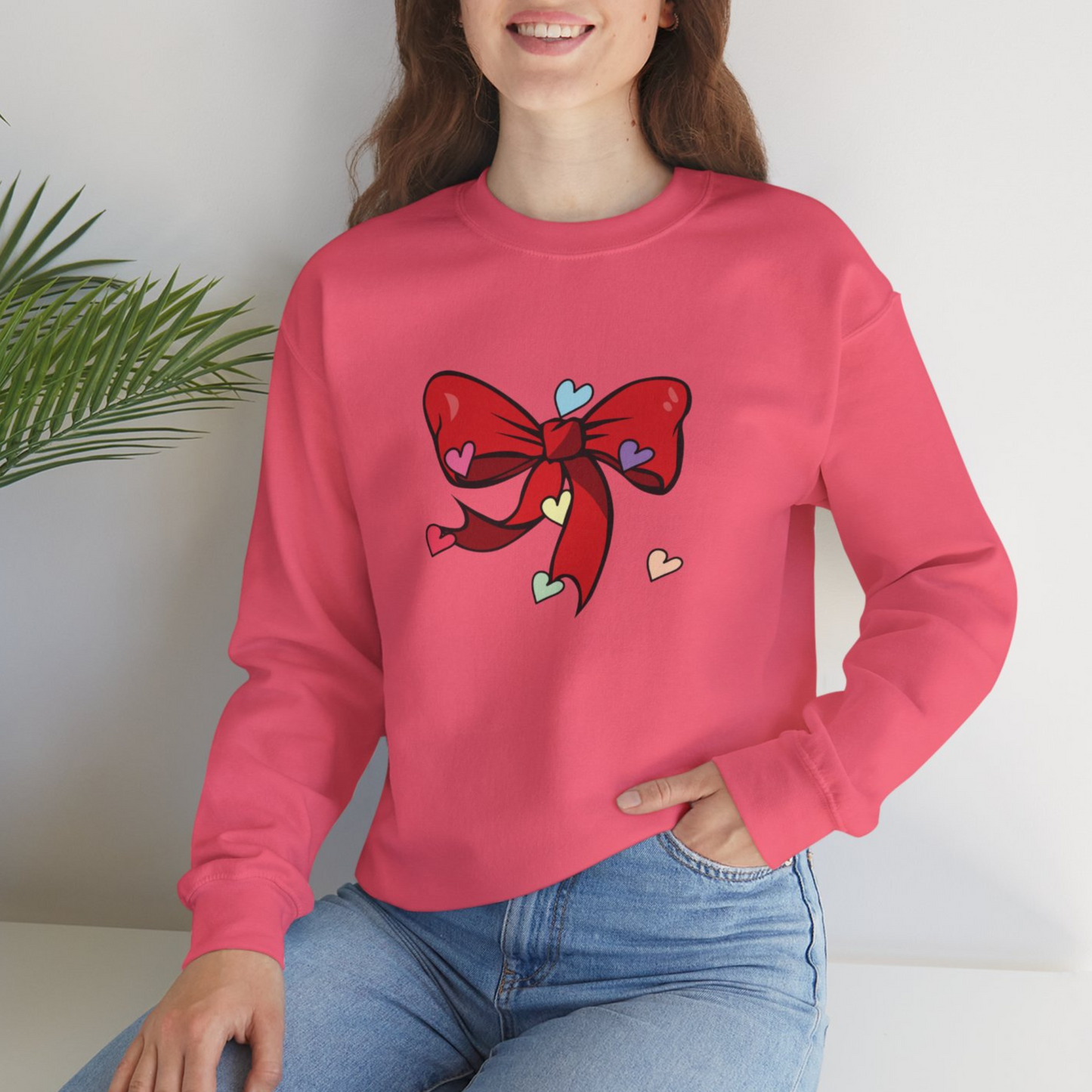 Coquette Bow Valentines Day Hearts Sweatshirt