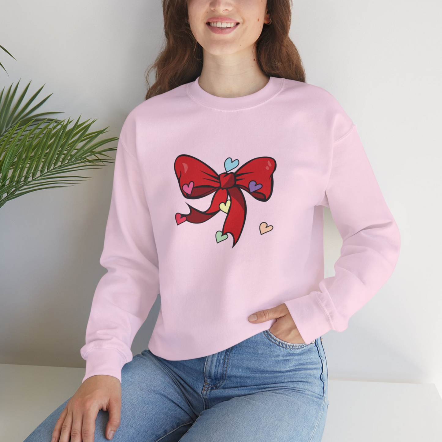 Coquette Bow Valentines Day Hearts Sweatshirt