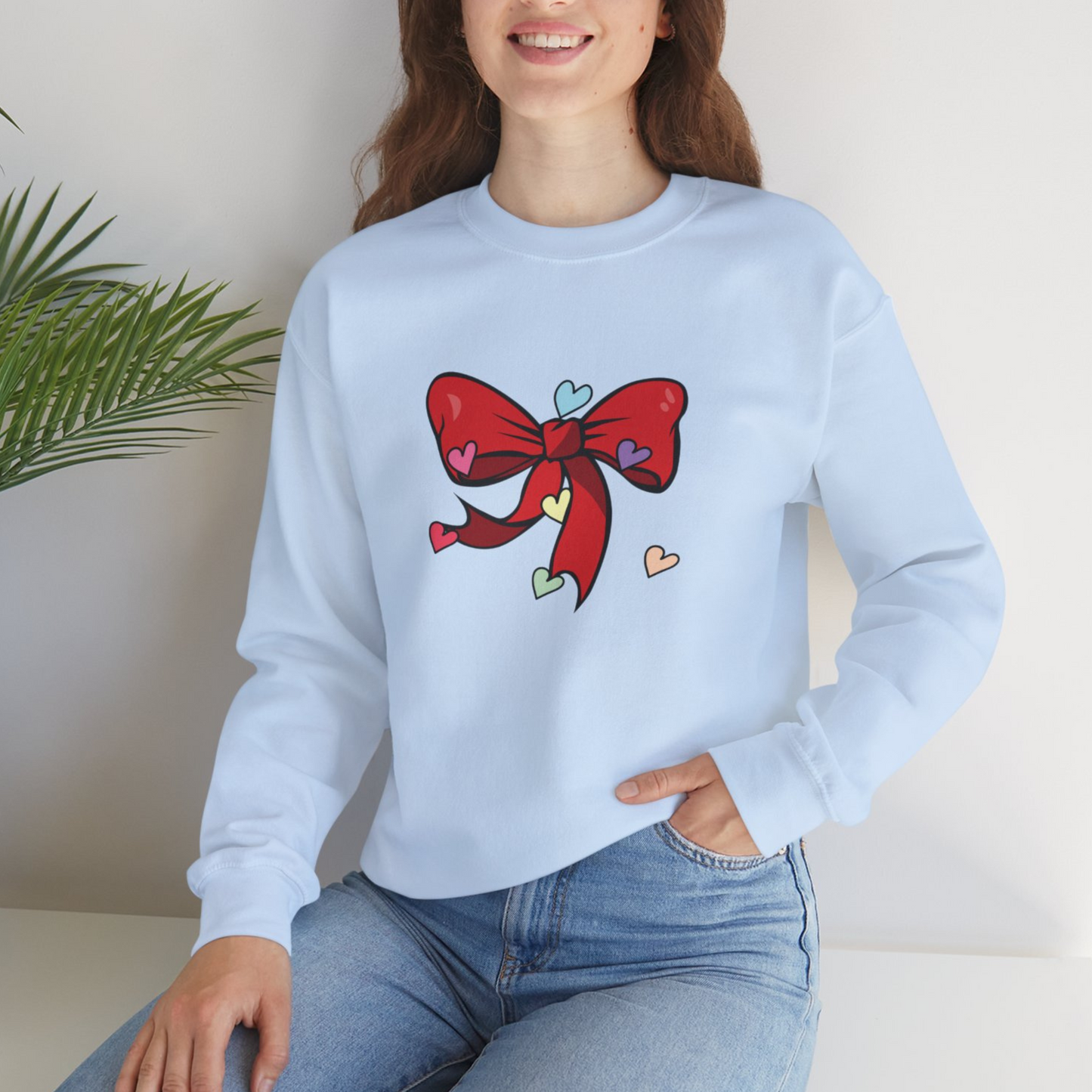 Coquette Bow Valentines Day Hearts Sweatshirt