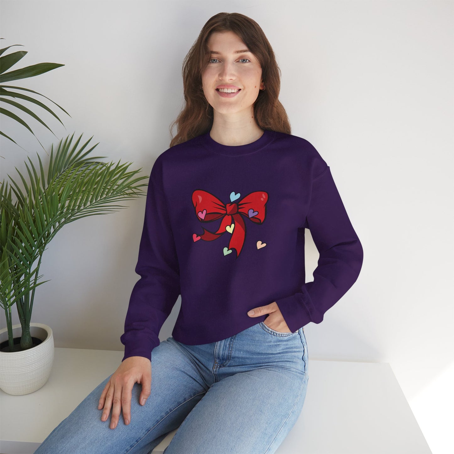 Coquette Bow Valentines Day Hearts Sweatshirt