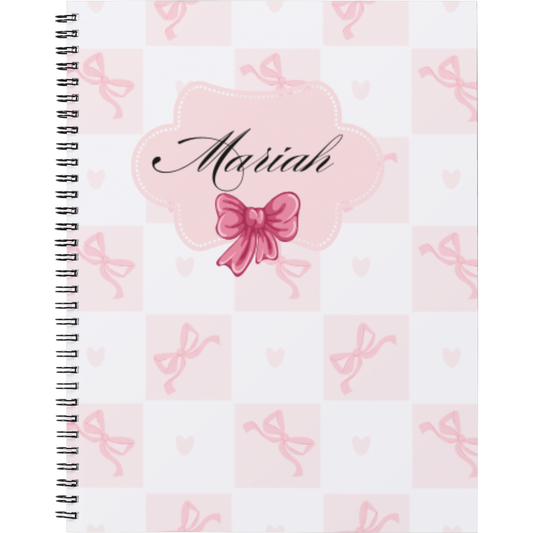 Custom Name Bow Spiral Notebook